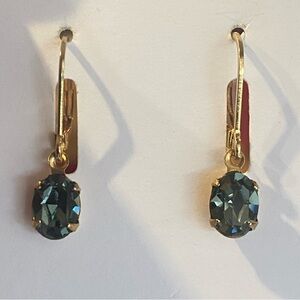 Vintage Swarovski crystal Indian Sapphire earrings.